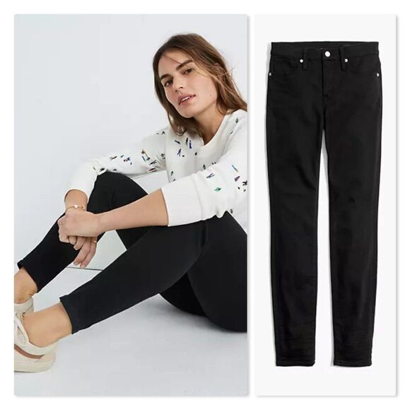 NEW! Madewell 9" High-Rise Skinny Jeans - size 28 in Black - Picture 2 of 13